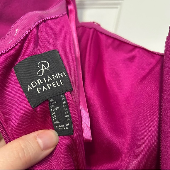 NWT Adrianna Papell size 12 bright fuchsia sweetheart off the shoulder dress - Picture 4 of 8